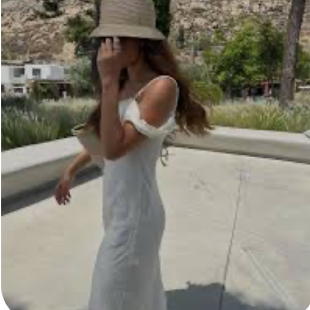 Zara linen blend long dress white - Picture 11 of 11